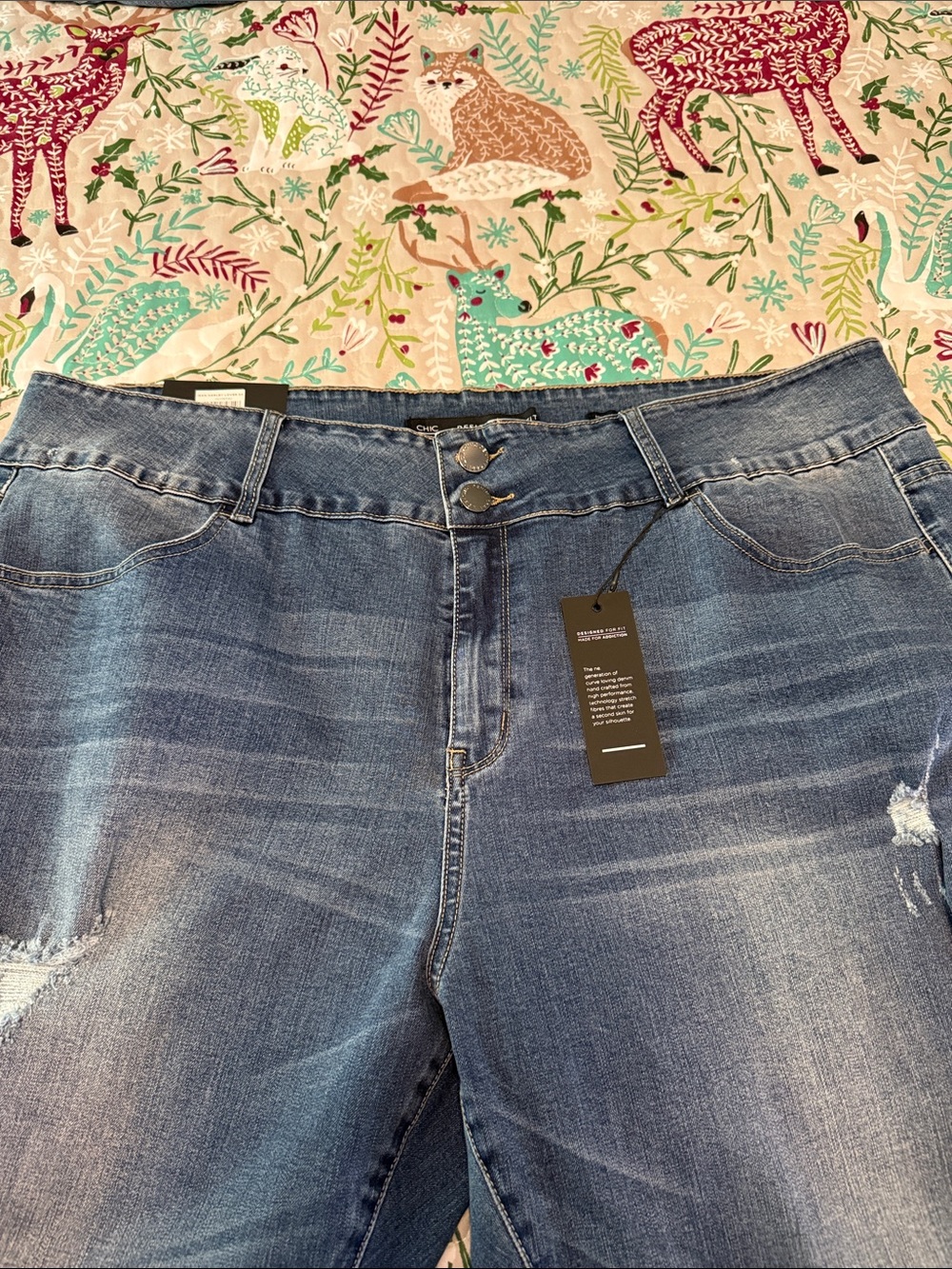 Classic Mid-Wash Women’s Jeans with Double-Button Waist